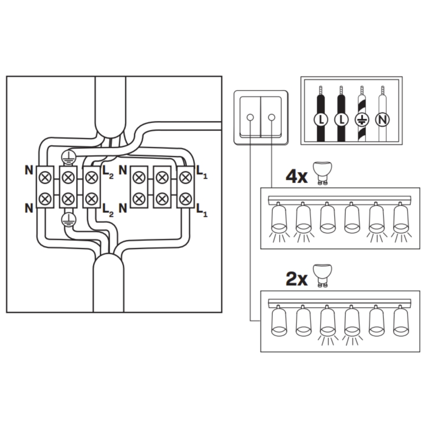 LED RGBW Dimmable kupaonska ugrađena svjetiljka TURYN 6xGU10/6,5W/230V 2700-6500K Wi-Fi IP44 bijela