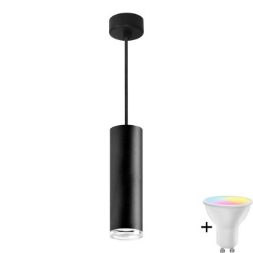 LED RGBW Dimmable kupaonski luster na kablu TURYN 1xGU10/6,5W/230V 2700-6500K Wi-Fi IP44 crna