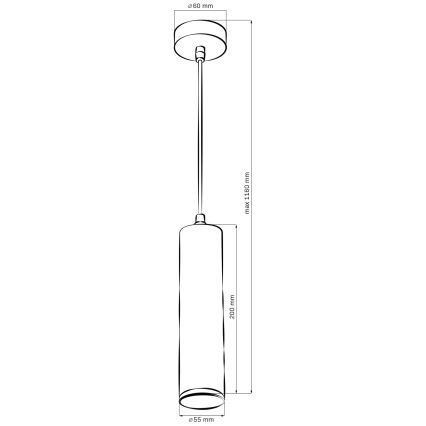 LED RGBW Dimmable kupaonski luster na kablu TURYN 1xGU10/6,5W/230V 2700-6500K Wi-Fi IP44 crna