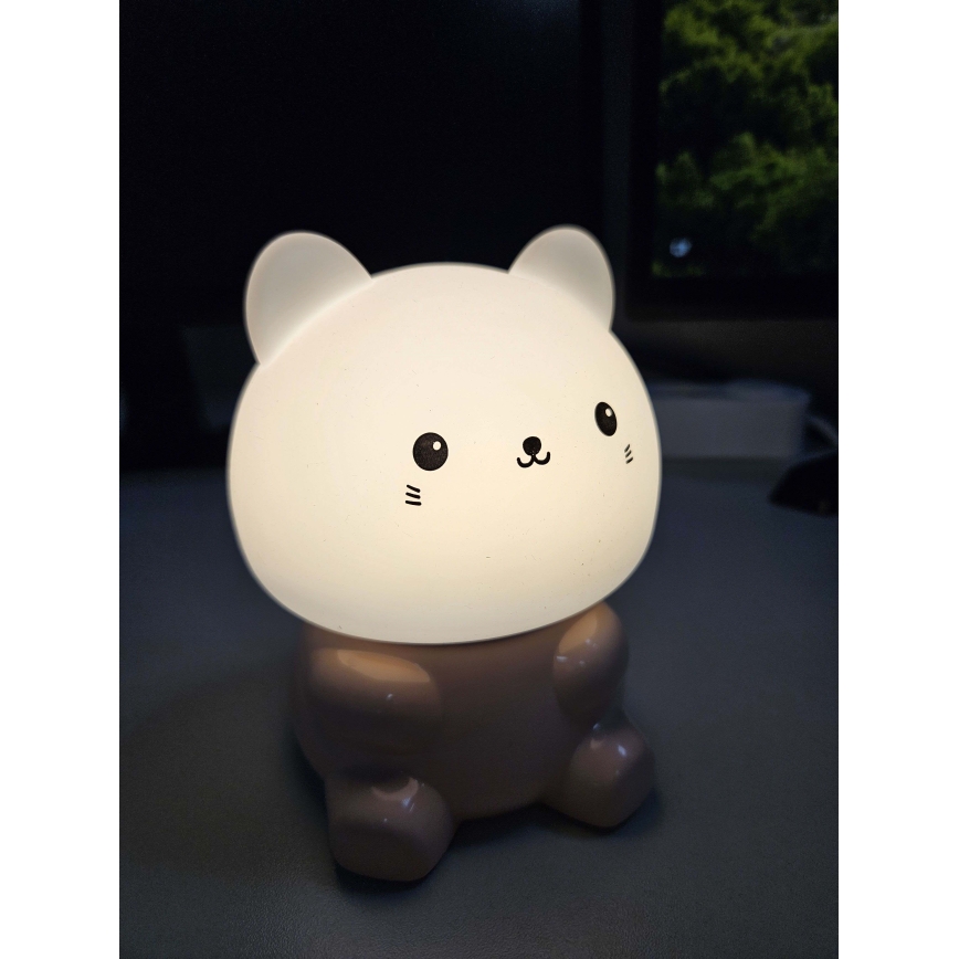 LED RGBW Dječja dodirna lampa LED/1W/5V USB 1200 mAh mačka