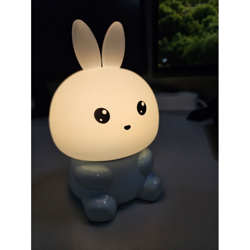 LED RGBW Dječja dodirna lampa LED/1W/5V USB 1200 mAh zec