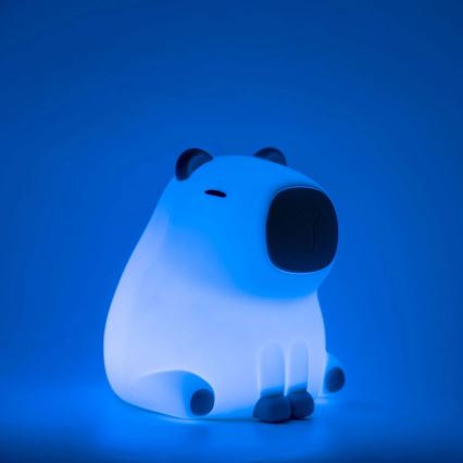 LED RGBW Dimmabilna dječja dodirna lampa LED/1W/5V USB 1200 mAh kapibara