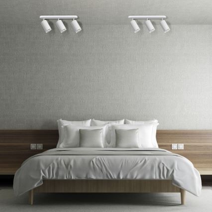 LED RGBW prigušivo kupaonsko spot svjetlo TURYN 3xGU10/4,8W/230V 3000K IP44 bijela s daljinskim upravljačem