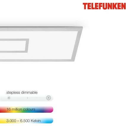 LED RGBW panel s mogućnošću prigušivanja LED/20W/230V 3000-6500K 25x100 cm srebrni + daljinski upravljač