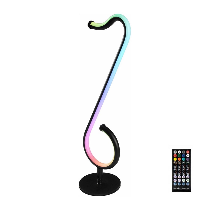 LED RGBW Podesiva stolna lampa NUTKA LED/15W/5V crna + daljinski upravljač