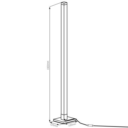 LED RGBW Prigušiva podna lampa MAGICAL LED/7W/230V + daljinski upravljač