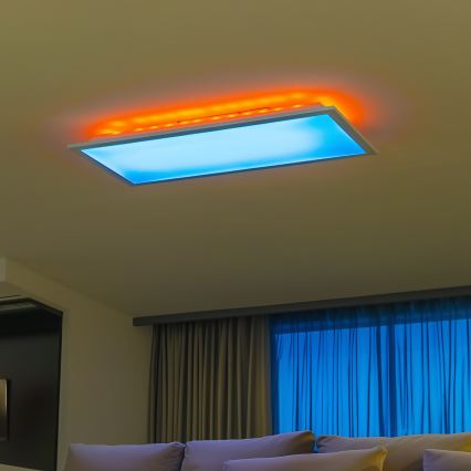 LED RGBW s mogućnošću prigušivanja površinski panel LED/22W/230V 2700-6500K 29,5x59,5 cm + daljinski upravljač