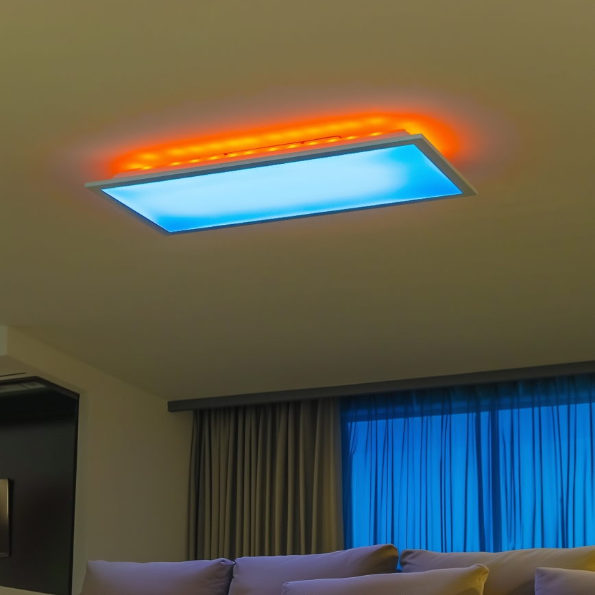 LED RGBW s mogućnošću prigušivanja površinski panel LED/22W/230V 2700-6500K 29,5x59,5 cm + daljinski upravljač