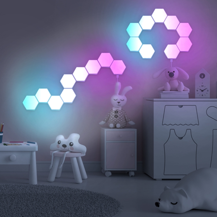 SET 9x LED RGBW Prigušiva zidna dekorativna svjetiljka MAYA LED/1W/230V + daljinski upravljač