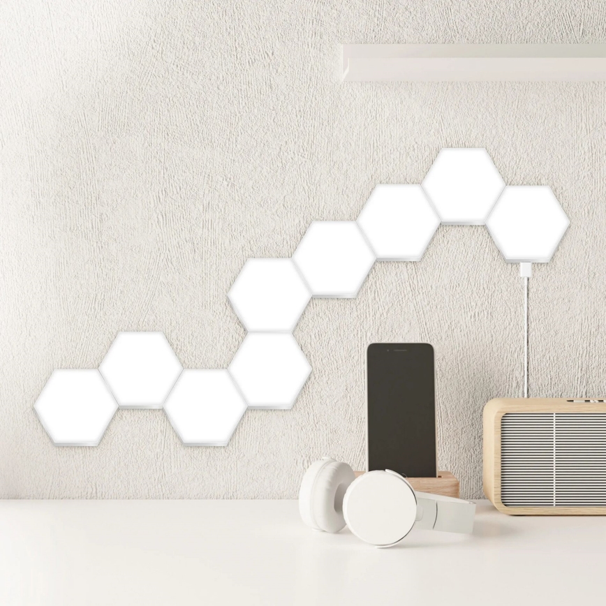 SET 9x LED RGBW Prigušiva zidna dekorativna svjetiljka MAYA LED/1W/230V + daljinski upravljač