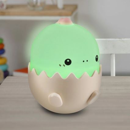 LED RGBW Prigušiva dječja dodirna lampa BABY DINO LED/0,75W/5V USB 1200 mAh ružičasta