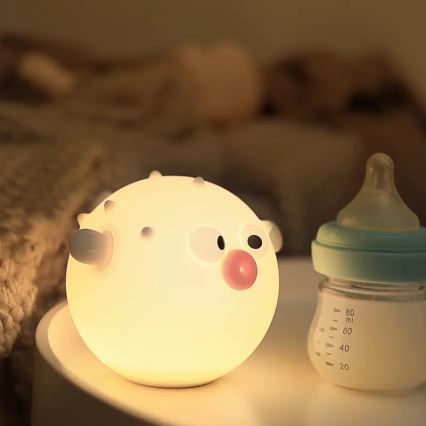 LED RGBW Prigušiva dječja dodirna lampa HELA LED/1W/5V USB 1200 mAh ribica ružičasta