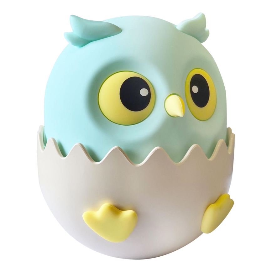 LED RGBW Prigušiva dječja dodirna lampa OWL LED/1W/5V USB 1200 mAh sova plava