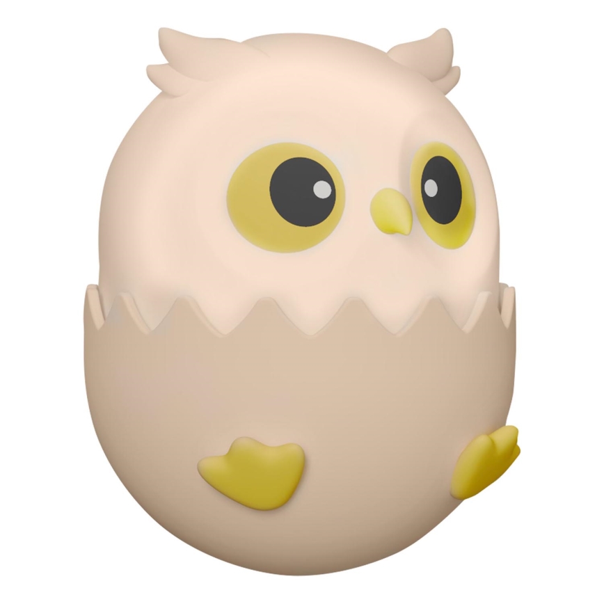 LED RGBW Prigušiva dječja dodirna lampa OWL LED/1W/5V USB 1200 mAh sova ružičasta
