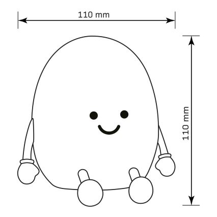 LED RGBW Prigušiva dječja dodirna lampa POTATO LED/2W/5V USB 1200 mAh krumpir