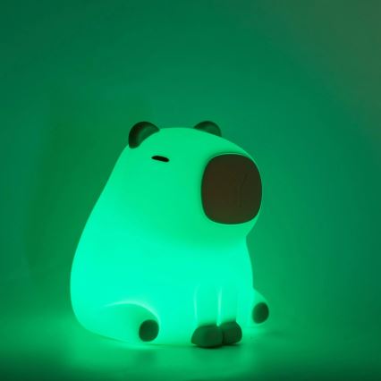 LED RGBW Prigušiva dječja dodirna lampa LED/1W/5V USB 1200 mAh kapibara