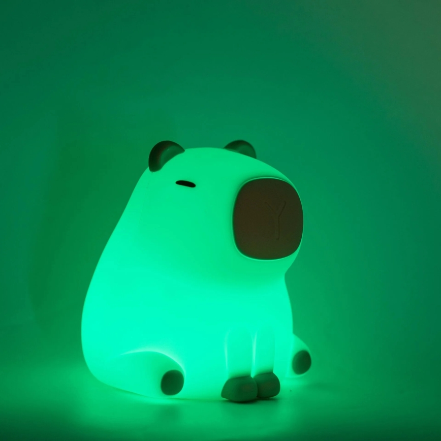 LED RGBW Prigušiva dječja dodirna lampa LED/1W/5V USB 1200 mAh kapibara
