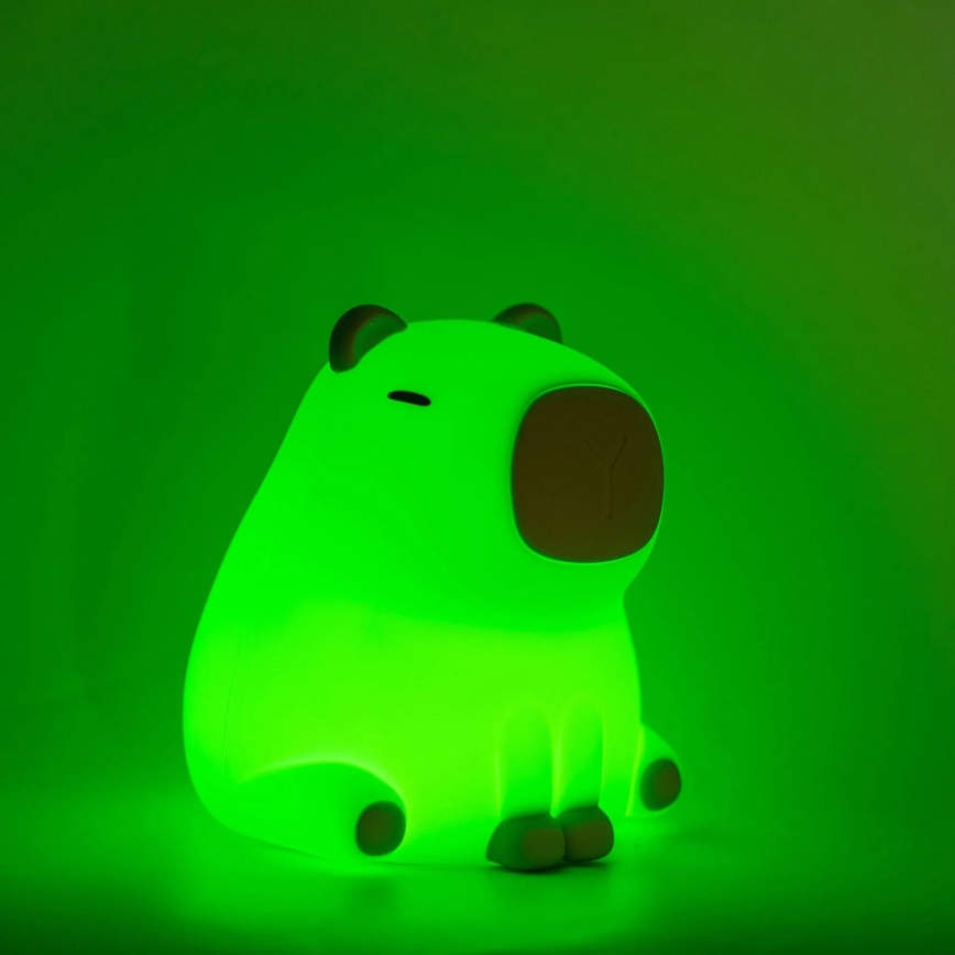 LED RGBW Prigušiva dječja dodirna lampa LED/1W/5V USB 1200 mAh kapibara