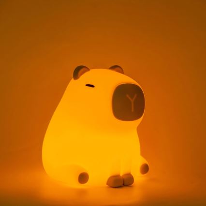 LED RGBW Prigušiva dječja dodirna lampa LED/1W/5V USB 1200 mAh kapibara