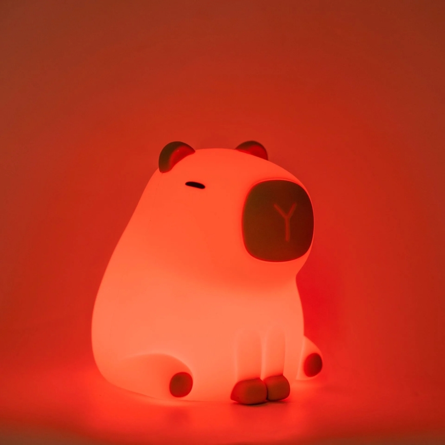 LED RGBW Prigušiva dječja dodirna lampa LED/1W/5V USB 1200 mAh kapibara