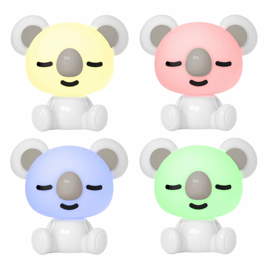 LED RGBW Prigušiva dječja noćna lampica LED/2,5W/230V koala bijela
