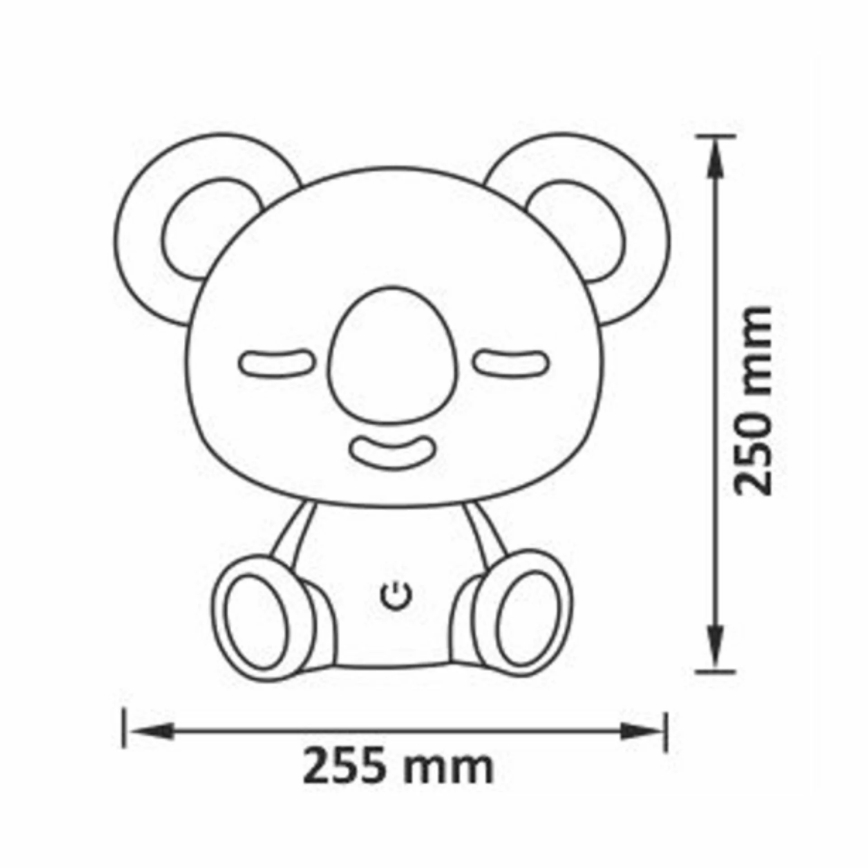 LED RGBW Prigušiva dječja noćna lampica LED/2,5W/230V koala bijela