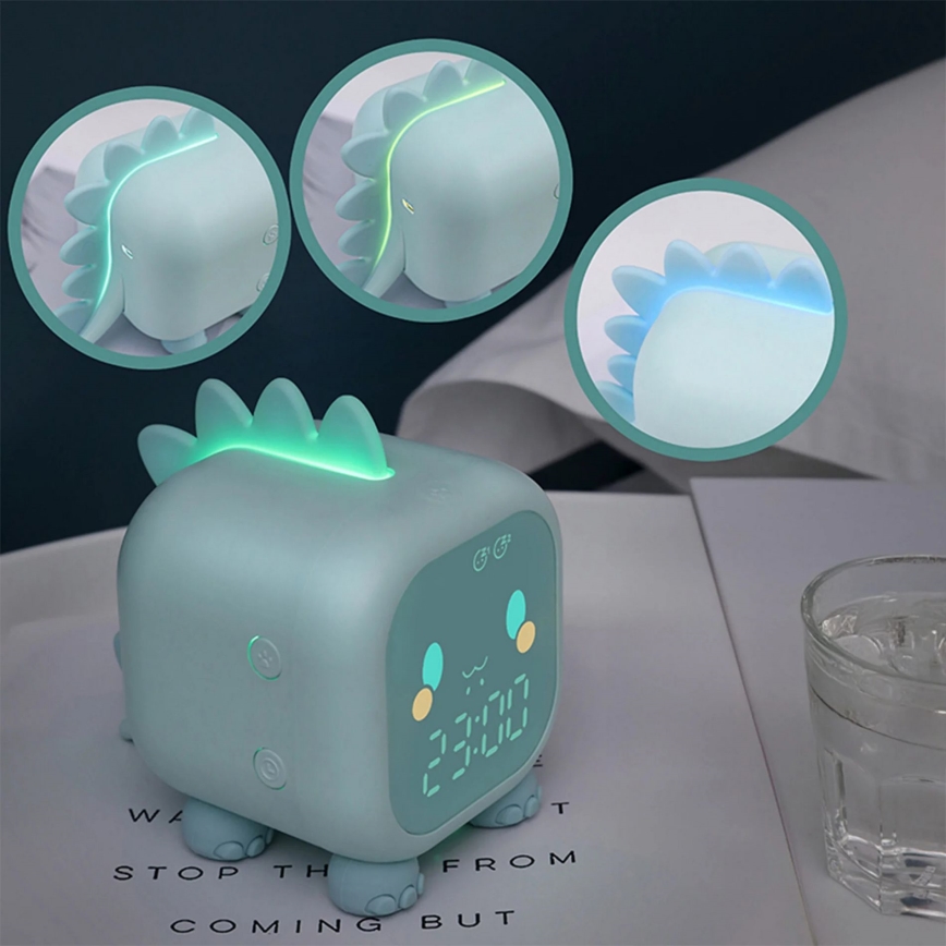LED RGBW Prigušiva dječja noćna lampica s budilicom FILIP LED/1,5W/5V 1500 mAh