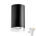 LED RGBW prigušiva kupaonska spot svjetiljka TURYN 1xGU10/4,8W/230V 3000K IP44 crna + daljinski upravljač