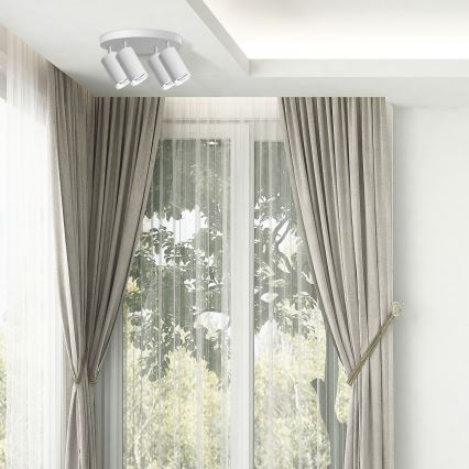 LED RGBW prigušivo kupaonsko spot svjetlo TURYN 4xGU10/4,8W/230V 3000K IP44 bijelo + daljinski upravljač
