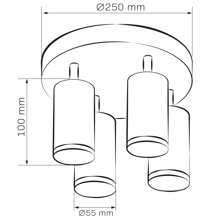 LED RGBW prigušivo kupaonsko spot svjetlo TURYN 4xGU10/4,8W/230V 3000K IP44 bijelo + daljinski upravljač