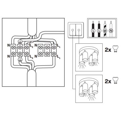 LED RGBW prigušivo kupaonsko spot svjetlo TURYN 4xGU10/6W/230V 3000K IP44 bijelo + daljinski upravljač