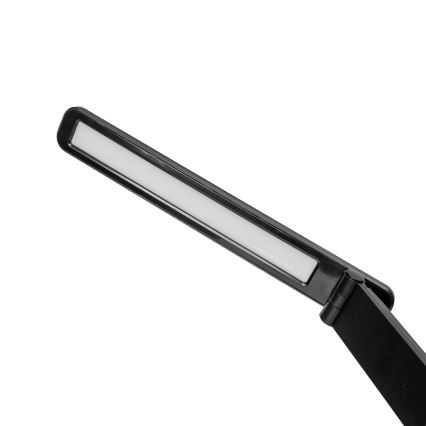 LED RGBW Prigušiva stolna lampa na dodir s bežičnim punjenjem LCD zaslonom i USB portom MAGNUS LED/6W/5V 3000-6500K crna