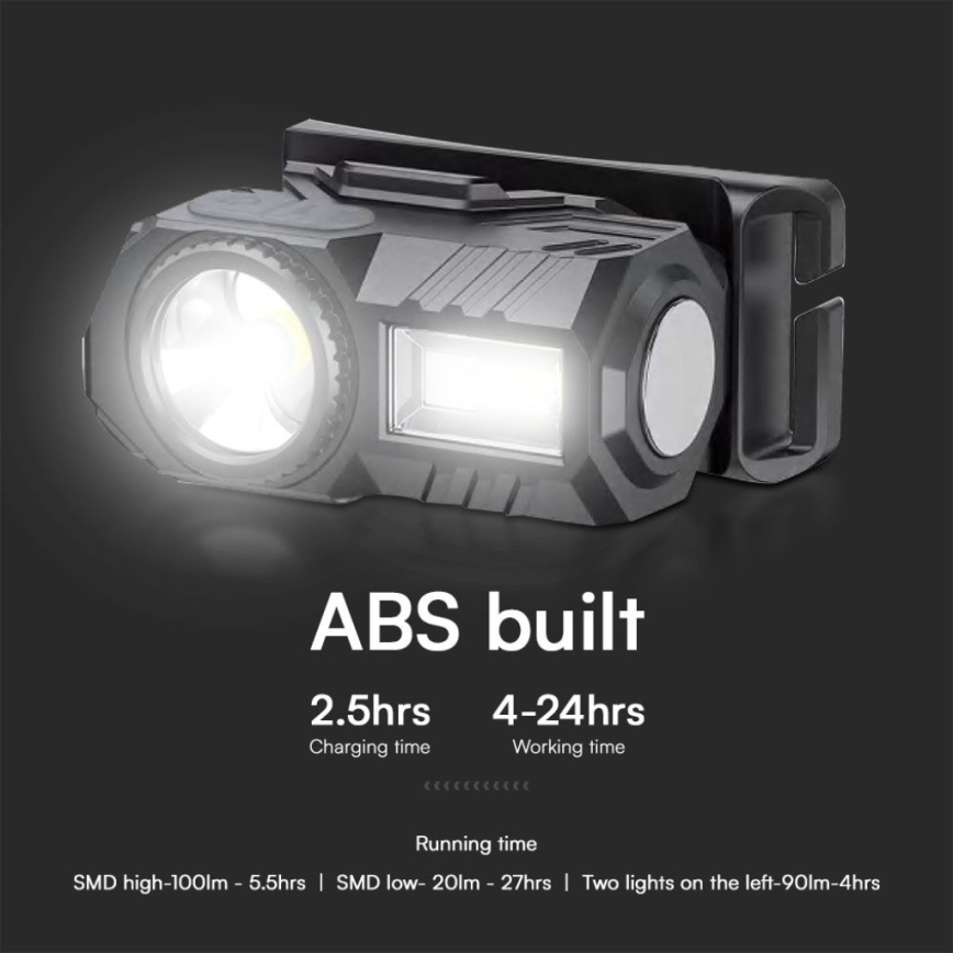 LED RGBW Prigušiva punjiva čeona svjetiljka USB LED/3W/5V IP43 190 lm 24 h 750 mAh