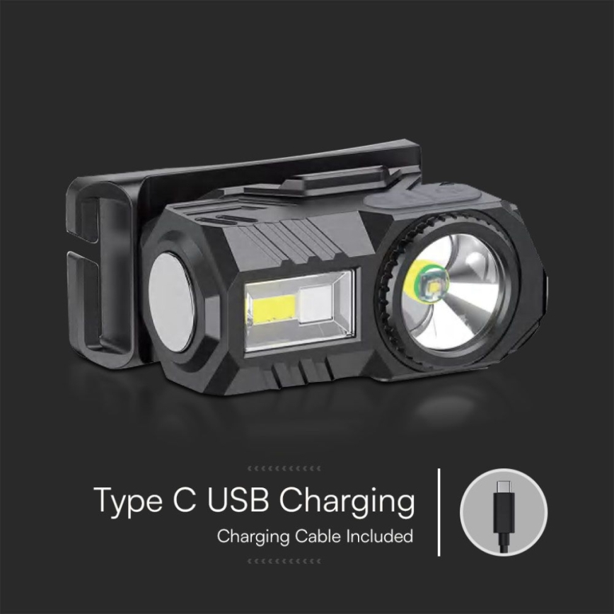 LED RGBW Prigušiva punjiva čeona svjetiljka USB LED/3W/5V IP43 190 lm 24 h 750 mAh