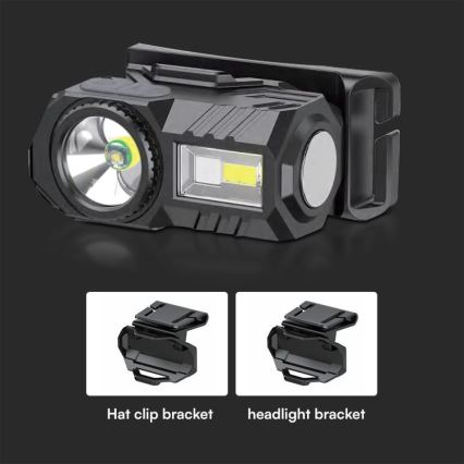 LED RGBW Prigušiva punjiva čeona svjetiljka USB LED/3W/5V IP43 190 lm 24 h 750 mAh