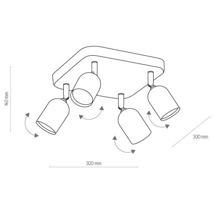 LED RGBW prigušiva reflektorska ugradna svjetiljka TOP 4xGU10/6,5W/230V 2700-6500K crna