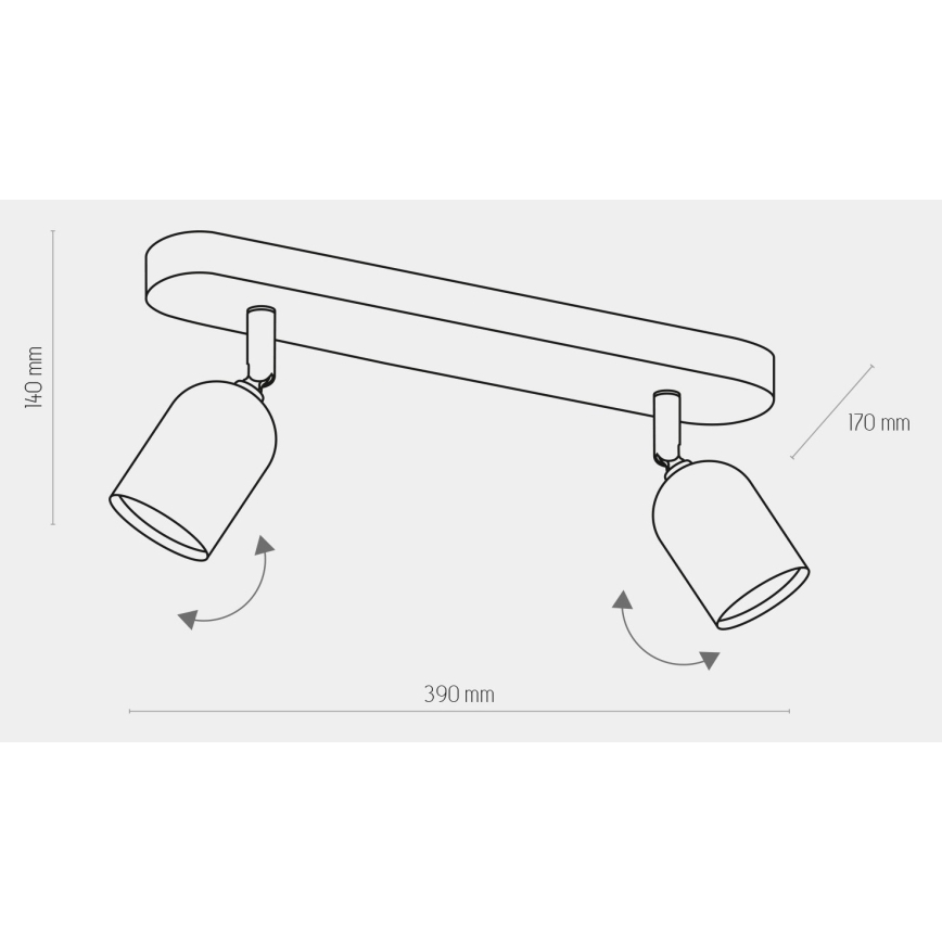 LED RGBW prigušiva spot svjetiljka TOP 2xGU10/6,5W/230V 2700-6500K zlatna/crna