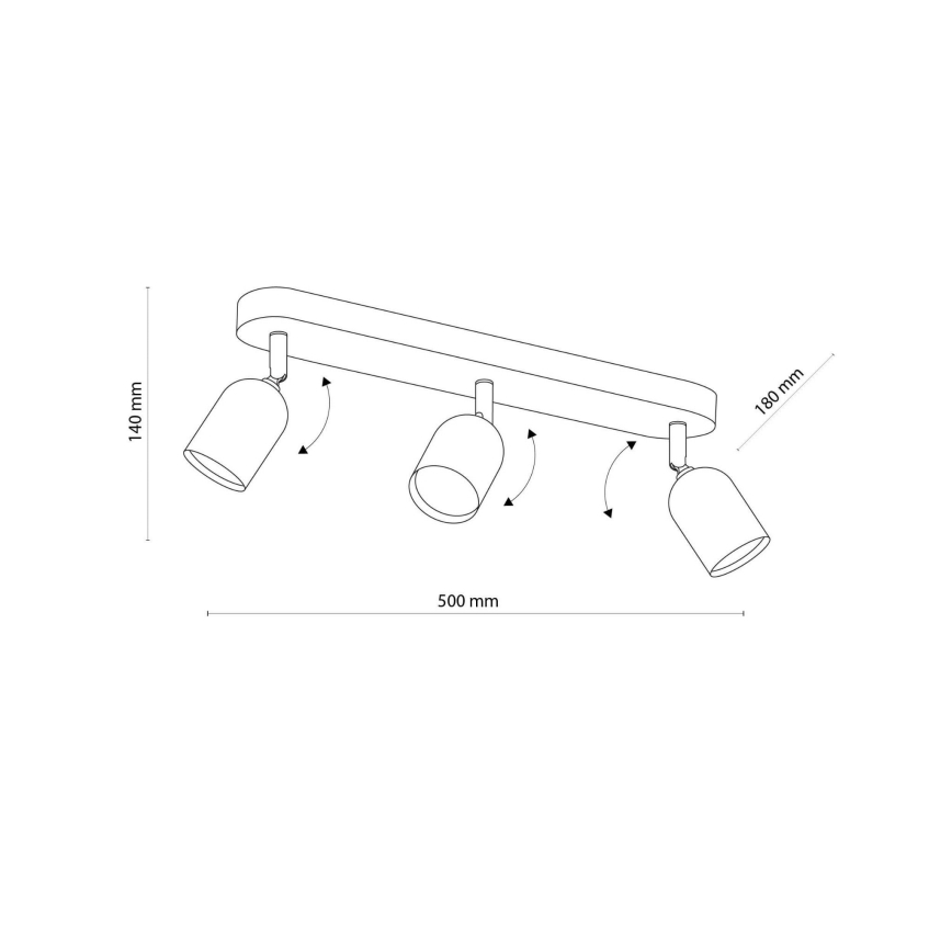 LED RGBW prigušiva spot svjetiljka TOP 3xGU10/6,5W/230V 2700-6500K crna/zlatna