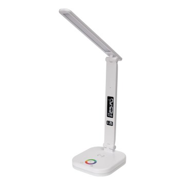 LED RGBW Prigušiva stolna lampa na dodir s bežičnim punjenjem zaslonom i USB portom MAGNUS LED/6W/5V 3000-6500K bijela
