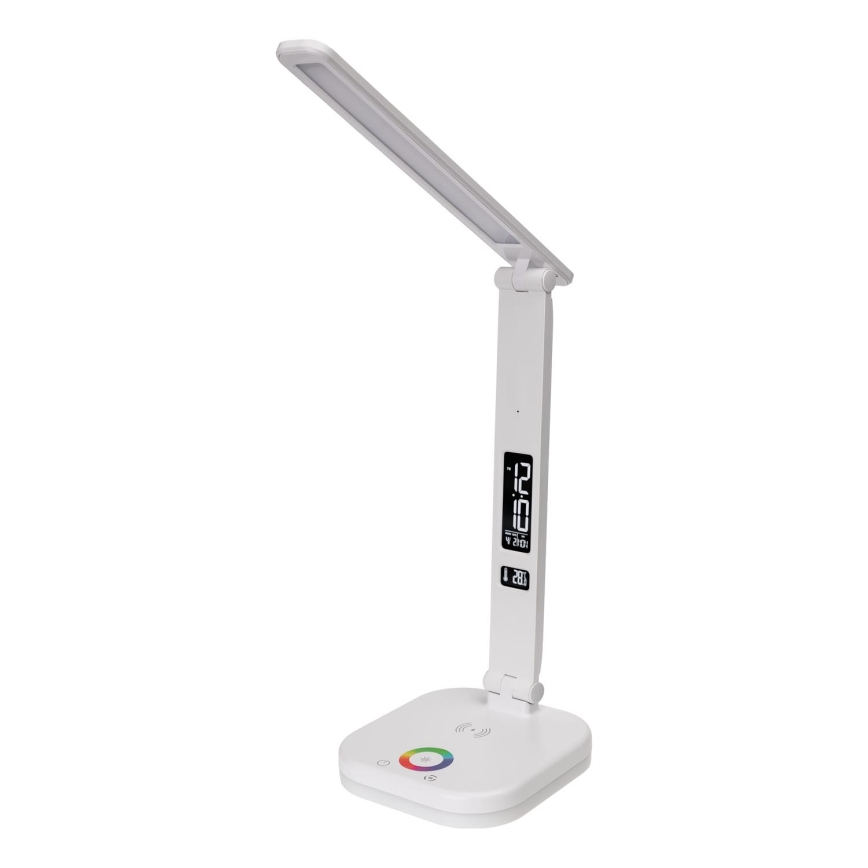 LED RGBW Prigušiva stolna lampa na dodir s bežičnim punjenjem zaslonom i USB portom MAGNUS LED/6W/5V 3000-6500K bijela