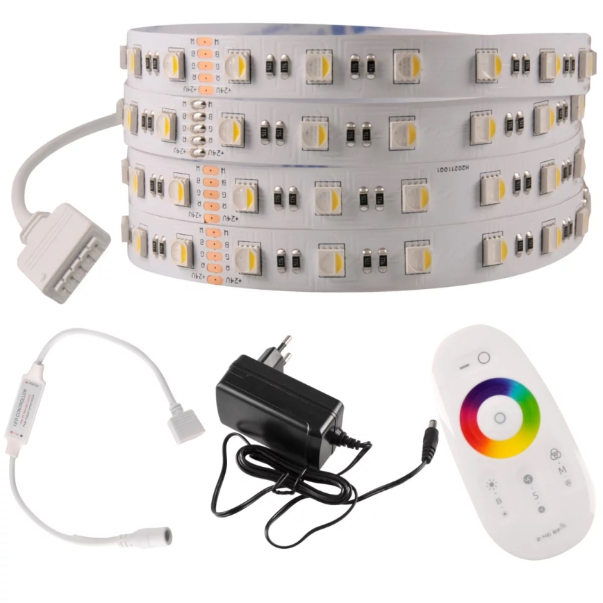 LED RGBW Prigušiva traka 3m LED/22W/24/230V + daljinski upravljač