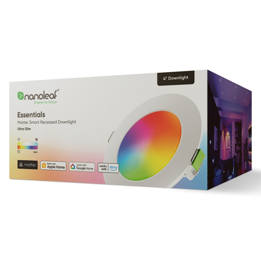 Nanoleaf - LED RGBW Prigušiva ugradbena svjetiljka ESSENTIALS LED/6W/230V 2700-6500K CRI 90 Wi-Fi