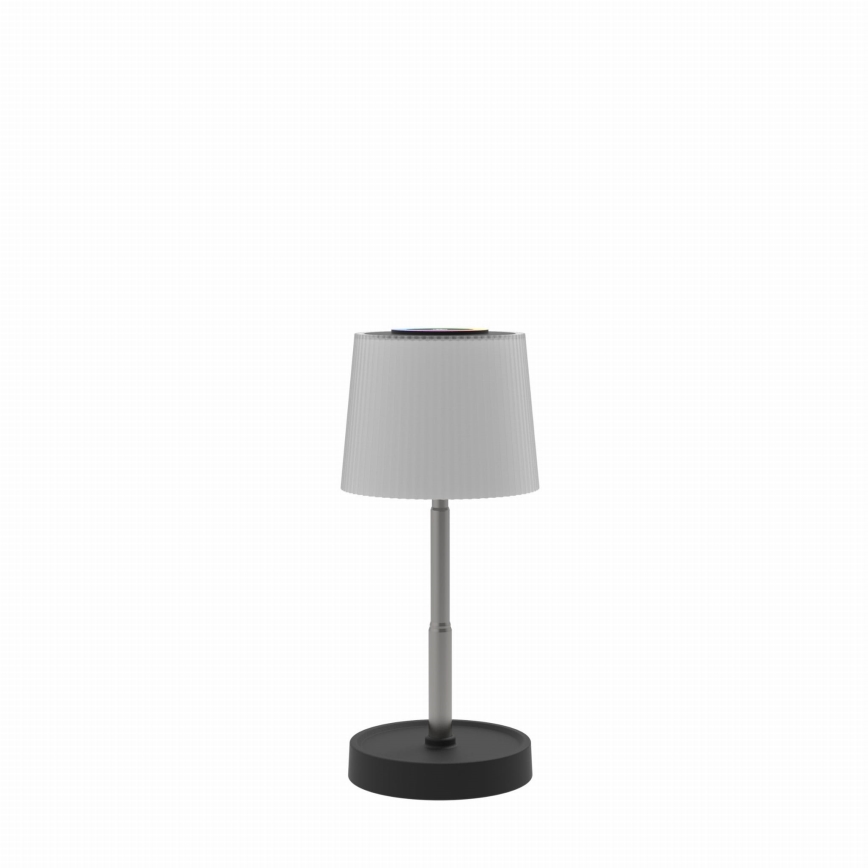 LED RGBW stolna lampa s prigušivanjem, upravljanje dodirom, za vanjsku upotrebu, punjiva, LED/2W/5V, IP44, 1200 mAh, siva