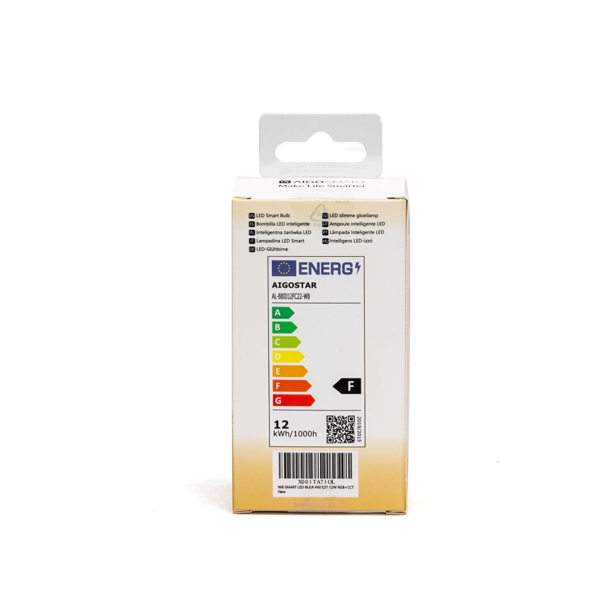 LED RGBW Prigušiva žarulja A60 E27/12W/230V 2700-6500K Wi-Fi - Aigostar