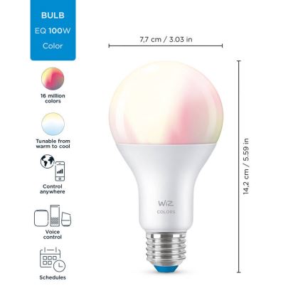 LED RGBW Prigušiva žarulja A67 E27/13W/230V 2200-6500K CRI 90 Wi-Fi -WiZ