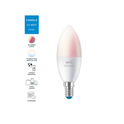 LED RGBW Prigušiva žarulja C37 E14/4,9W/230V 2200-6500K CRI 90 Wi-Fi -WiZ