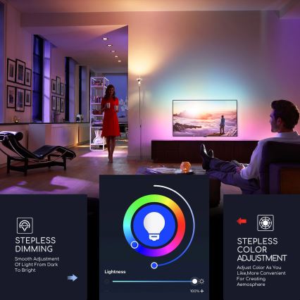 LED RGBW Prigušiva žarulja C37 E14/5W/230V 3000-6500K Wi-Fi - Aigostar
