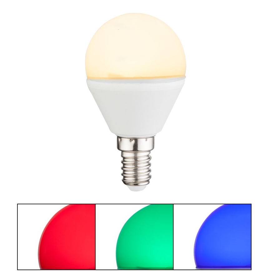 LED RGBW Prigušiva žarulja E14/4,9W/230V 2700K + daljinski upravljač - Globo