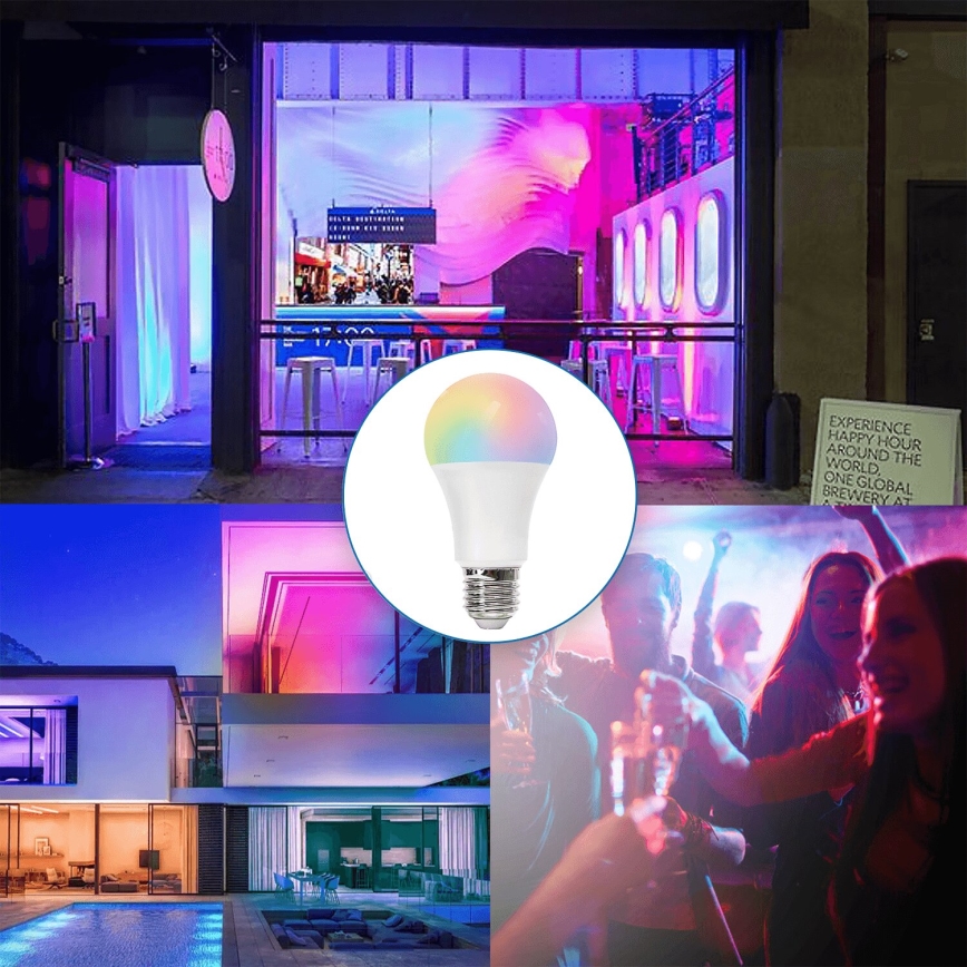 LED RGBW Prigušiva žarulja E27/8W/230V 3000K + daljinski upravljač - Aigostar