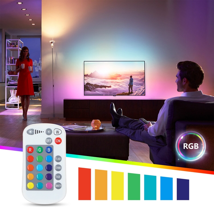 LED RGBW Prigušiva žarulja E27/8W/230V 3000K + daljinski upravljač - Aigostar
